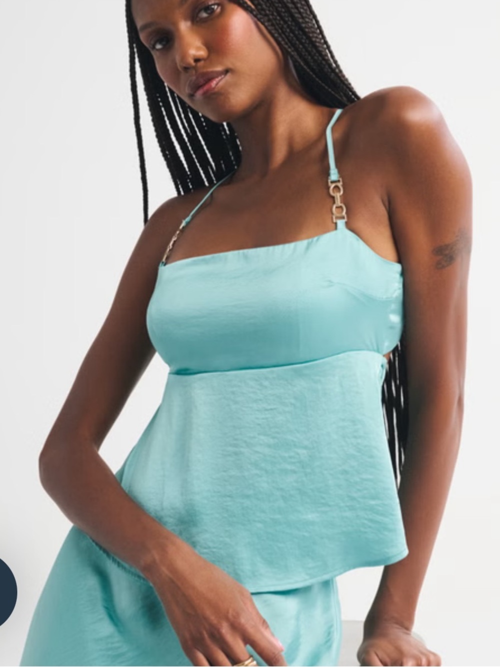Abercrombie & Fitch Turquoise Bra-Free Hardware Strap Top
